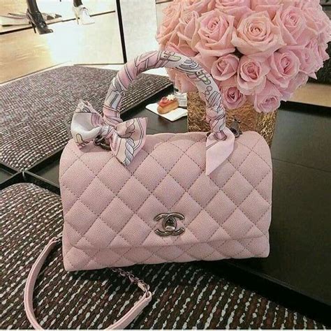 chanel brown and pink purse